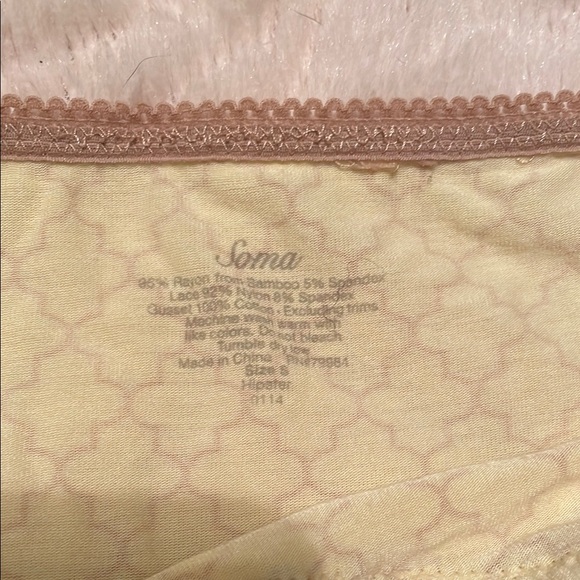 Soma Embraceable Bra 34DD & 2 Pairs Lace Hipster Panties Yellow - Picture 3 of 7